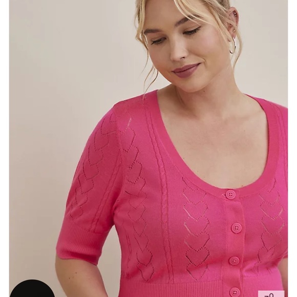 COPY - NWT crop Torrid 4x pink cardigan - Picture 3 of 6